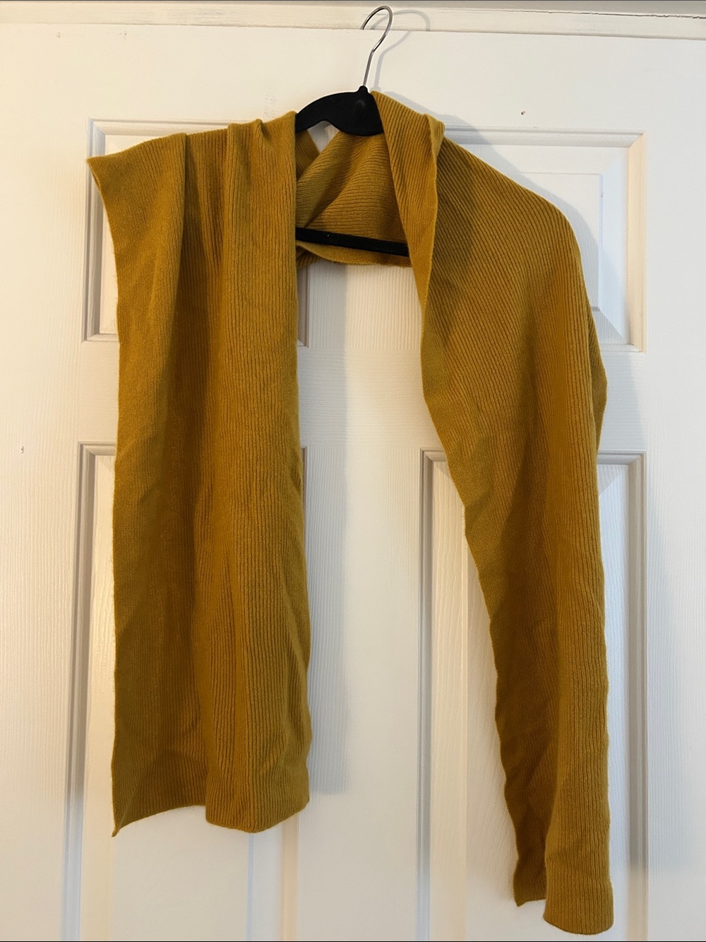 Quince Mustard Ribbed Cashmere Scarf